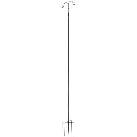 Double Shepherds Hooks for Outdoor, 8 Pack 92 Inch Heavy Duty Bird Feeder Pole, 3/4 Inch Thick Garden Hooks for Hanging Hummingbird Feeder
