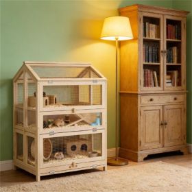 Wooden hamster cage, hamster cage, small animal cage