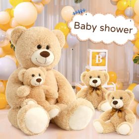 Giant Teddy Bears with Babies, 39inch Big Mommy Bear with 3 Baby for Baby Shower, Large Teddy Bears Stuffed Plush, Brown