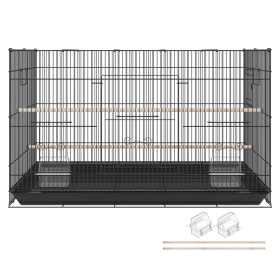 30" Bird Enclosure, Durable Metal Cage for Small Parrots, Budgies, Lovebirds, and Canaries, Includes Mobile Stand and Tray (Shipment from Walmart