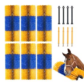 Livestock Scratching Brush, 6 Pcs Horse Brush with 12 Screws, 20 x 7.5 in Cow Scratcher, for Back Itch Relief & Keep Cleaning