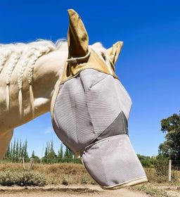 Fly Masks for Horses. Stops Sunburn, 70% Uv-Block. Breathable Fly Mask for Equines, Durable, Comfortable Fit for All-Day Protection. Horse Size