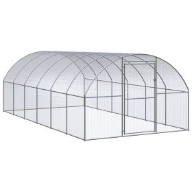 Outdoor Chicken Coop 9.8'x19.7'x6.6'Galvanized Steel