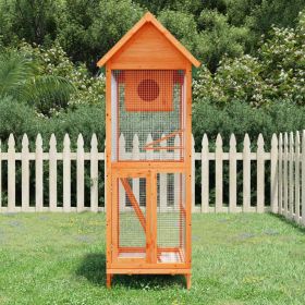 Bird House Brown, Green Solid pine wood, plywood, wire mesh Large