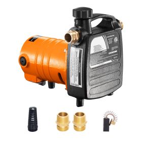 Cast Iron Water Transfer Pump, 115V AC 1600 GPH 1/2HP, Portable Electric Utility Pump with Carbon Brush, Filter, Brass Connectors, for Garden