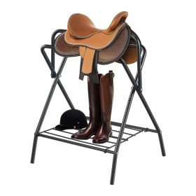 Folding Saddle Rack, 28 x 19 x 37.5 in, 2 Packs Freestanding Horse Saddle Stand, Portable Horse Blanket Holder