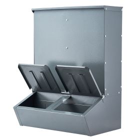 Hog Feeder, 3.7 Bushel Capacity, Double Door Pig Feeder, Heavy Duty Steel Piglets Feeder, Multipurpose Trough Creep Feeder