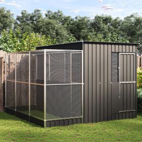Aviary with Extension Silver 114.2x119.3x85.0" Steel