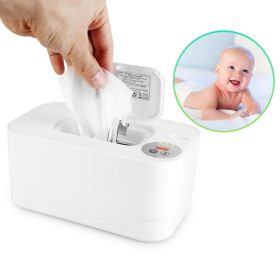 Baby Wipe Warmer With 3 Temperature Settings Type-C Powered Baby Wet Wipes Dispenser With Night Light Large Capacity Diaper Wipe Warmer For Baby (Option: White)