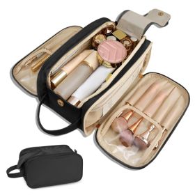 Large Capacity Cosmetic Organizer ,Travel Makeup Bag Organizer, Large Capacity Toiletry Bags For Traveling, Flat Open Waterproof PU Leather Cosme (Option: defaulttitle)