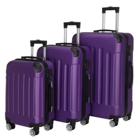 Three In One Handle Universal Wheel With 4 Corner Guards Pull Rod Box, 20in, 24in, 28in ABS Aluminum Alloy Pull Rod, Classic Color Scheme - Dark (Option: Purple)