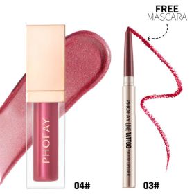 PHOFAY Lipliner And Ultra-Glossy Lip Gloss (Option: 04 03Set)