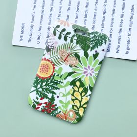 Green Plant Series Simple Fashion Lanyard Card Cover (Option: Colored Plants-No accessories)