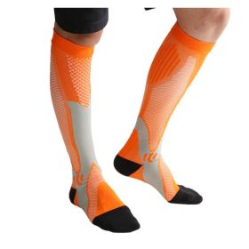 Compression Socks For Men&Women Best Graduated Athletic Fit For Running Flight Travel Boost Stamina Circulation&Recovery Socks (Option: Orange-L XL)