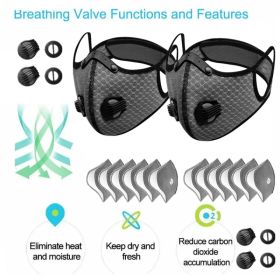 Reusable Half Face Cover Mask Respirator Anti Pollution Facepiece Sports Masks (Option: 2sets)