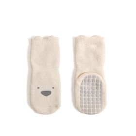 Combed Cotton Socks For Boys And Girls (Option: Beige puppy-S)
