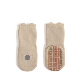 Combed Cotton Socks For Boys And Girls (Option: Khaki Raccoon-S)