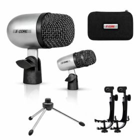 5 Core Conga Mic Snare Tom Set Professional XLR Cardioid Condenser Instrument Microphone Kit (Option: Silver)