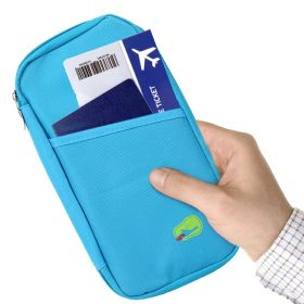 Travel Passport Wallet 12Cells Ticket ID Credit Card Holder Water Repellent Documents Phone Organizer (Option: Blue)