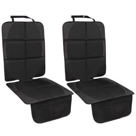 2 Packs Car Seat Protector Cushion Mat Pad With Thick Padding Protector For Child Baby Car Seat Mesh Pockets Non-slip (Option: Black)