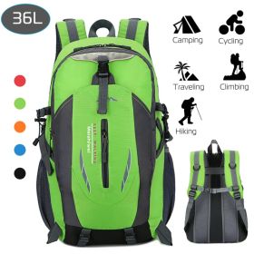 36L Outdoor Backpack Waterproof Daypack Travel Knapsack For Hiking Camping Picnic Travel School Spring Summer (Option: Green)