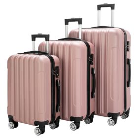 Vertical 3-in-1 Spinner Wheel With Handle Trolley Box 20in 24in 28in ABS Aluminum Alloy Trolley Fashion Color - Rose Gold (Option: Rose gold)