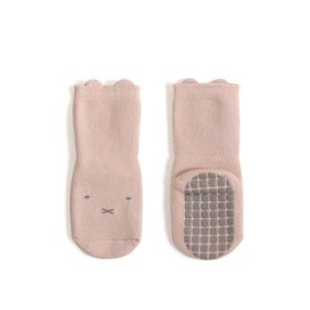 Combed Cotton Socks For Boys And Girls (Option: Pink bunny-S)