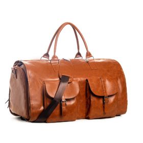 Portable Folding Outdoor Multifunctional Luggage Bag (Option: Brown-56cm×33cm×32cm)