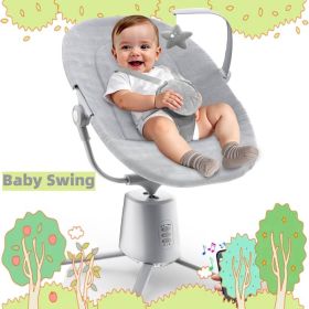 Baby Swing,Baby Swings For Infants With 3 Modes & 5 Speeds BT Enabled App & Remote Control, Electric Swing 6 Melodies And 3 Timer Setting (Option: Gray)