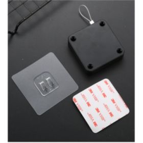 Dual Purpose Household Door Closer Without Perforating Drawstring (Option: Black Pulling Force 500g)