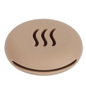 Silicone Powder Puff Holder Breathable Dust Prevention Portable Makeup Sponge Storage Case Brown (Option: Default)