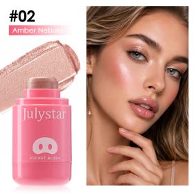 Moisturizing Water, Light Sense, Color Expansion, Natural Lip And Cheek Dual-use Powder Blusher Cream (Option: 02)