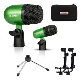 5 Core Conga Mic Snare Tom Set Professional XLR Cardioid Condenser Instrument Microphone Kit (Option: Green)