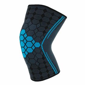 Double Strap Compression Knee Pads For Basketball Cycling (Option: Blue without straps-L)