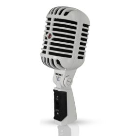 5 Core Classic Retro Microphone Dynamic (ALL METAL BODY) - Old Vintage Style Unidirectional Cardioid Mic W/ XLR Input Universal Stand Compatible (Option: White)