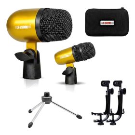 5 Core Conga Mic Snare Tom Set Professional XLR Cardioid Condenser Instrument Microphone Kit (Option: Yellow)