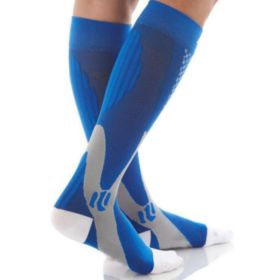 Compression Socks For Men&Women Best Graduated Athletic Fit For Running Flight Travel Boost Stamina Circulation&Recovery Socks (Option: Blue 3PC-S M)