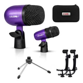5 Core Conga Mic Snare Tom Set Professional XLR Cardioid Condenser Instrument Microphone Kit (Option: Purple)