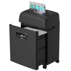 Woolsche Paper Shredder For Home,18-Sheets Cross Cut With 5.28 Gallon Pull Out Bin,P-4 Security Level, Shred Paper And Credit Card And CD,Ultra-q (Option: Black)