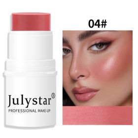Lazy People's High Gloss Face Repairing And Sun Drying Rouge Pearl Powder Blusher Cream Powder Blusher Stick Monochrome Matte Powder Blusher (Option: 04)