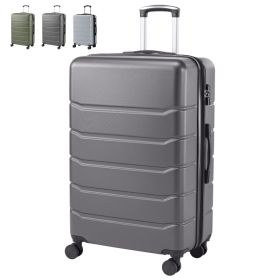 Hard Shell Carry On Suitcase, ABS Spinner Wheel Luggage, Lightweight And Expandable Rolling Travel Bag (Option: Dark gray 28in)