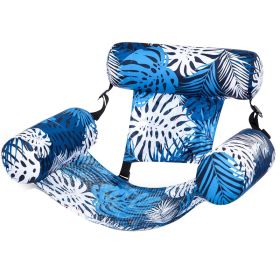 Inflatable Floating Hammock Water Floating Chair Pool Party Floating Chair (Option: Dark Blue Leaves-76X35X60 cm)