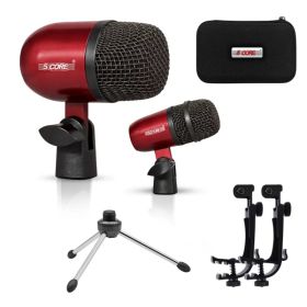 5 Core Conga Mic Snare Tom Set Professional XLR Cardioid Condenser Instrument Microphone Kit (Option: Red)