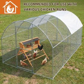 Large Chicken Coop with Upgraded Perches, Wooden Outdoor Chicken Cage with Large Nesting Box, Weatherproof Open Asphalt Roof for quick installati (Color: as pic)