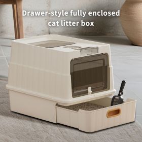 Drawer Cat Litter Box (Color: White)