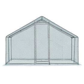 10 x 10 ft Large Metal Chicken Coop, Walk-in Poultry Cage Chicken Hen Run House with Waterproof Cover (default: default title)