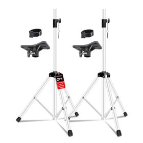 5 Core Speaker Stand 2Pcs Tripod Floor Tall Adjustable Up To 72 Inch DJ Studio Monitor Stands Pole Mount (Option: SSECO2PKWHWoB)