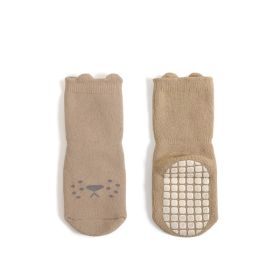 Combed Cotton Socks For Boys And Girls (Option: Coffee lion-L)