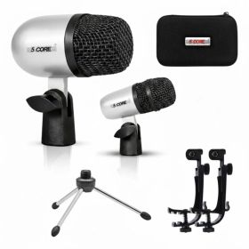 5 Core Conga Mic Snare Tom Set Professional XLR Cardioid Condenser Instrument Microphone Kit (Option: White)