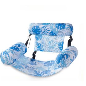 Inflatable Floating Hammock Water Floating Chair Pool Party Floating Chair (Option: Sky Blue Leaves-76X35X60 cm)